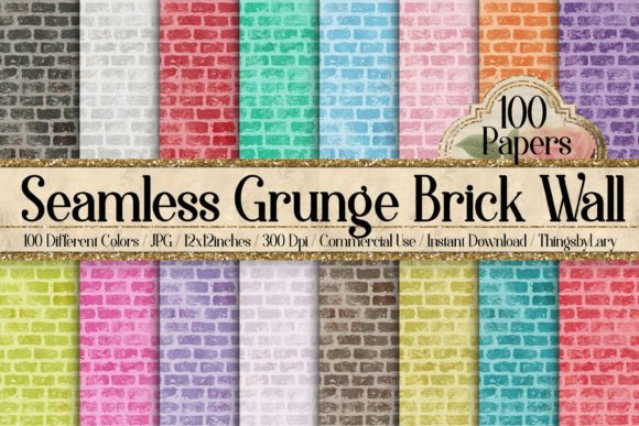 100 Seamless Grunge Brick Wall Patterns for Designers and Creators