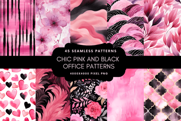 Black and Pink Seamless Patterns: A Versatile Design Element for Creative Projects