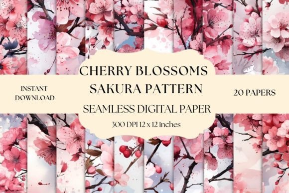Cherry Blossoms Pattern Digital Paper: A Versatile Tool for Creative Professionals and Entrepreneurs