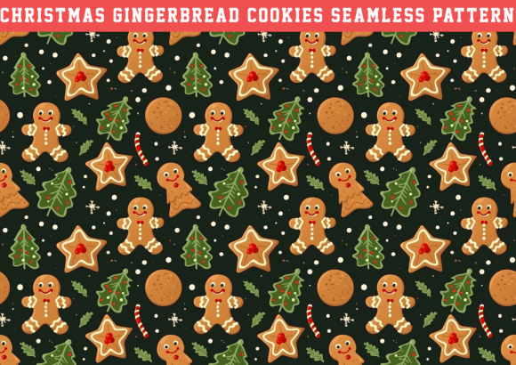Christmas Gingerbread Cookie Seamless: A Digital Design for Creative Projects