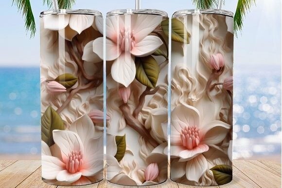 Elegant Floral Tumbler Wrap Design
