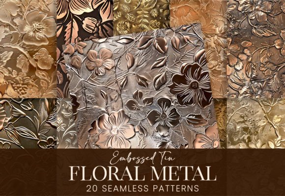 Embossed Florals Metal Texture Patterns