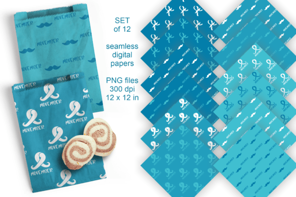Enhancing Creative Projects with the Movember Seamless Paper Set of 12 PNG