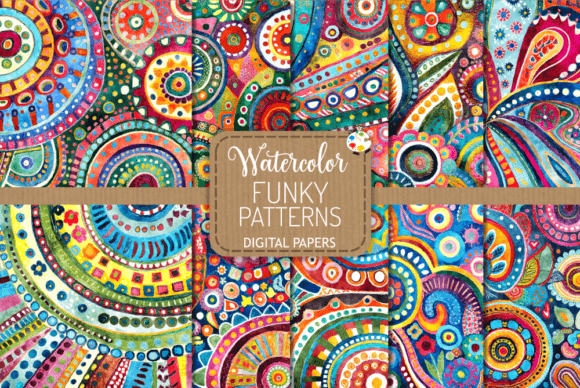 Exploring Funky Patterns - Watercolor Folk Art for Creative Projects