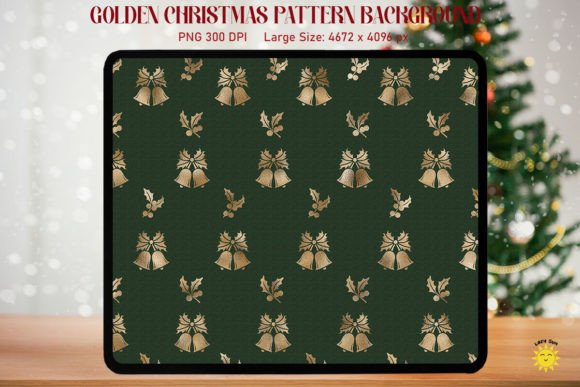 Golden Christmas Bells Pattern