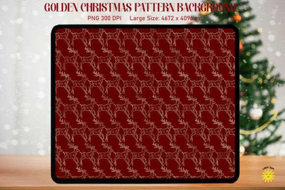 Golden Christmas Reindeers Pattern: A Luxurious Touch for Your Holiday Creations