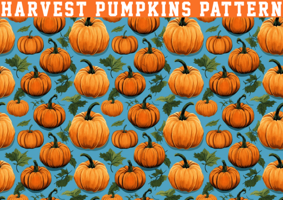 Harvest Pumpkins Seamless Texture Background