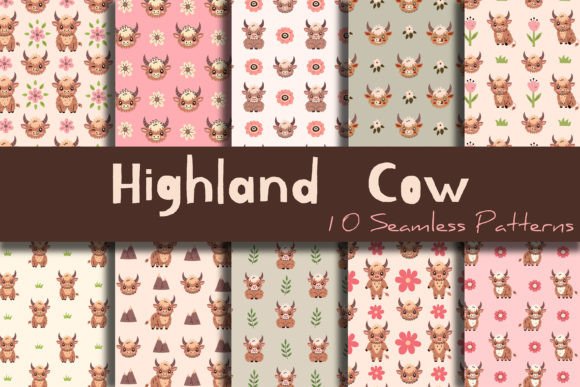 Highland Cow Seamless Patterns: A Versatile Design Resource for Creative Projects