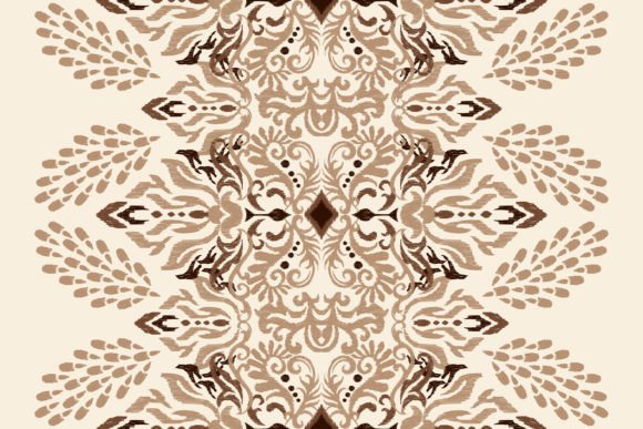 Ikat Floral Vector Pattern Fabric