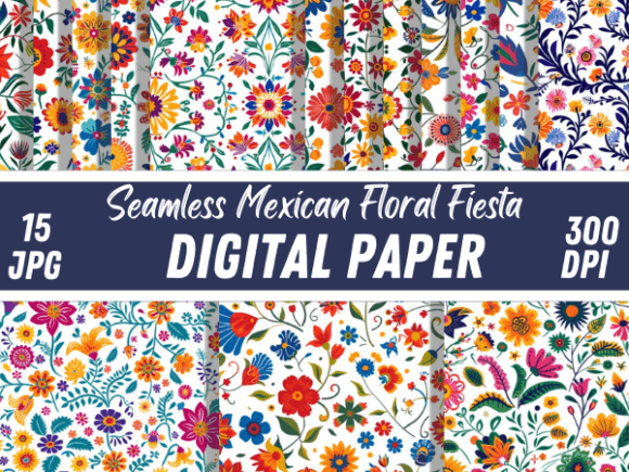 Mexican Floral Fiesta Fabric Patterns for Creative Projects