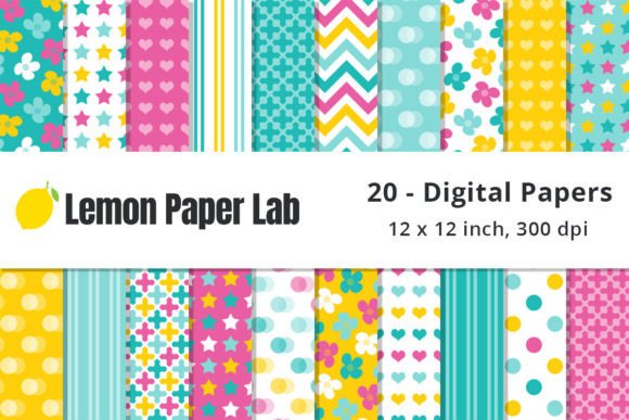 Pink, Aqua Yellow Patterns for Summer: A Vibrant Addition to Your Creative Projects