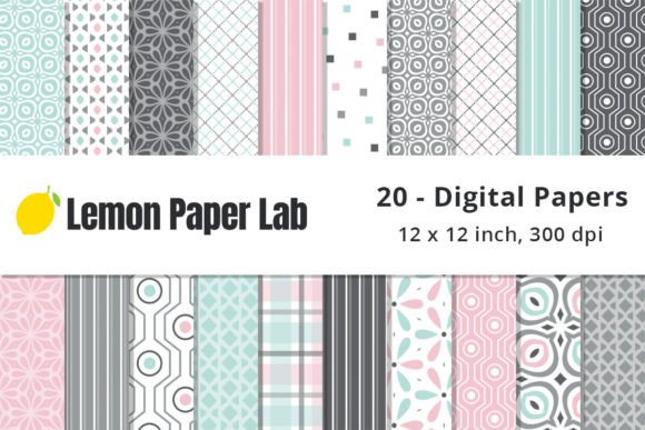Pink, Mint and Grey Geometric Patterns: A Versatile Design Element for Modern Creativity