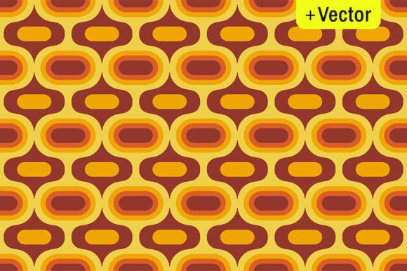 Retro Atomic Ogee Orange Brown Pattern