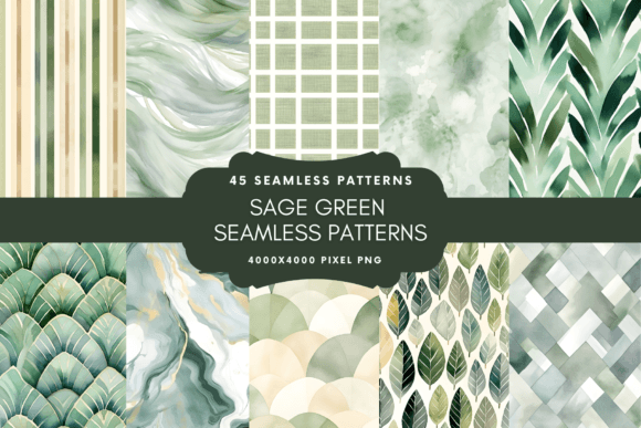 Sage Green Seamless Patterns