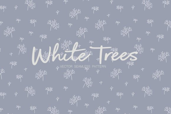 White Trees Seamless Pattern Design