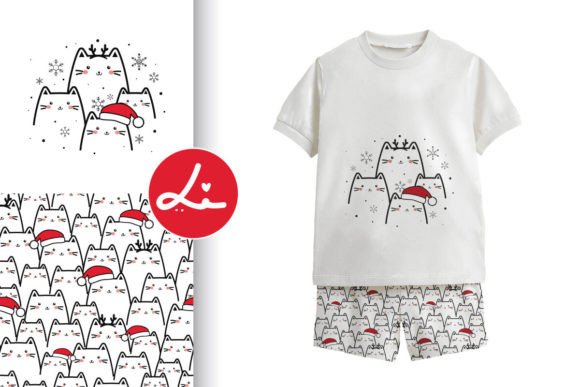 Winter Seamless Pattern Kawaii Cute Cats: A Modern Design Essential for Creative Projects